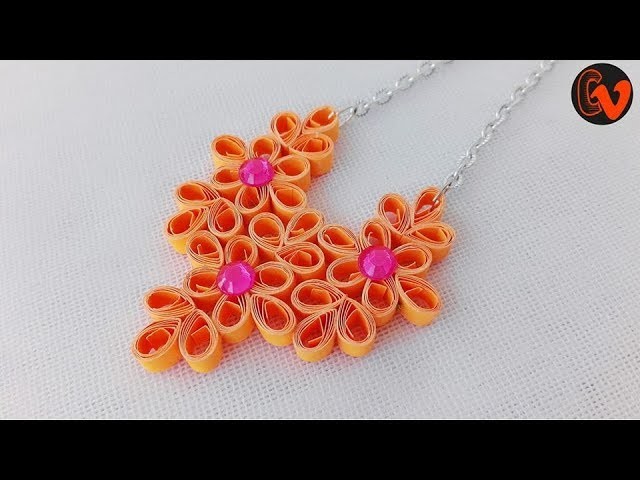 How to make Quilling Necklace Tutorial. Quilling Pendant. Paper Quilling Jewellery