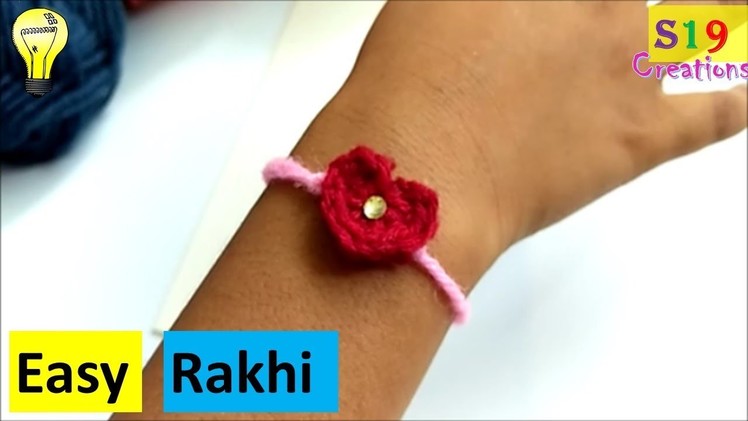 How to make rakhi at home | heart shape rakhi with wool | Rakshabandhan | Rakhi making ideas