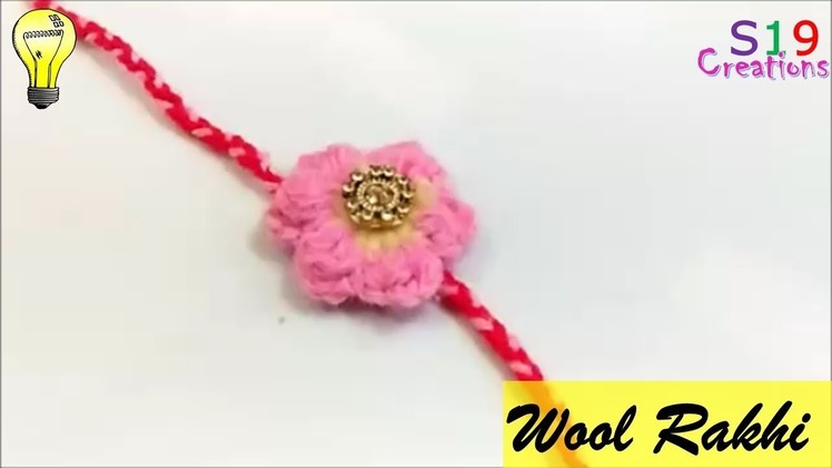 How to make rakhi at home | wool flower rakhi | rakhi making | rakshabandhan |