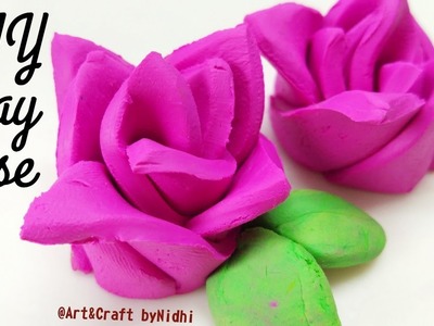 Make EASY Rose Flower from kids craft clay using pen and bangles- clay art for kids step by step