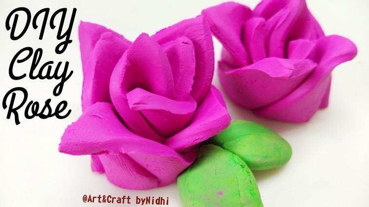 Make EASY Rose Flower from kids craft clay using pen and bangles- clay art for kids step by step