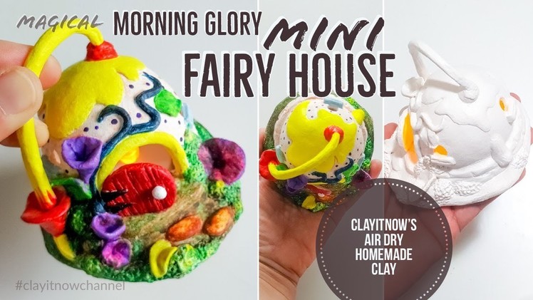 Mini Morning Glory Fairy House - Table Lamp - DIY, Works with Homemade Clay