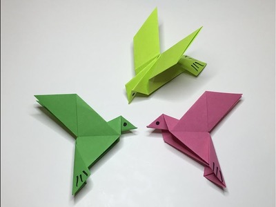 Origami FLYING BIRD #1 Easy Simple & Fun - A to Z DIY ORIGAMI PAPER CRAFT