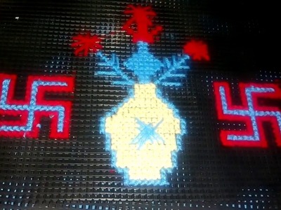 Plastic net craft. plastic canvas craft.swastik making