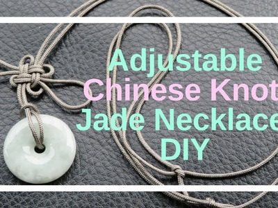 Simple adjustable Jade necklace Chinese knot DIY