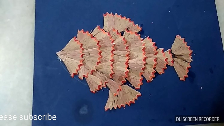 Simple craft-fish making with pencil shavings