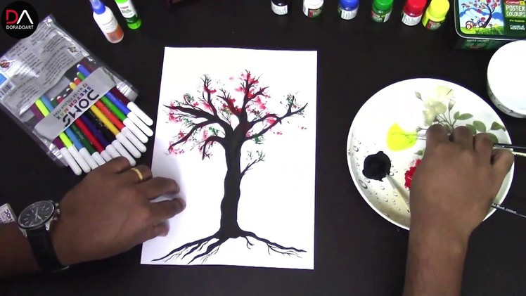 Tree Cotton Painting - Art and Craft