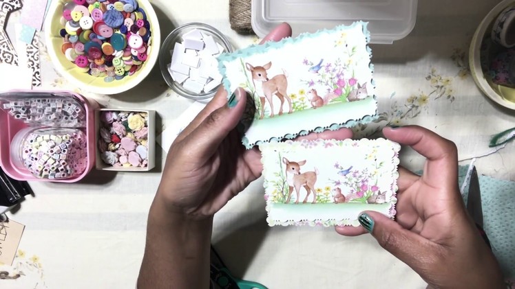 2. DIY EMBELLISHMENTS 3-in-1 : Using Dollar Tree Note Cards