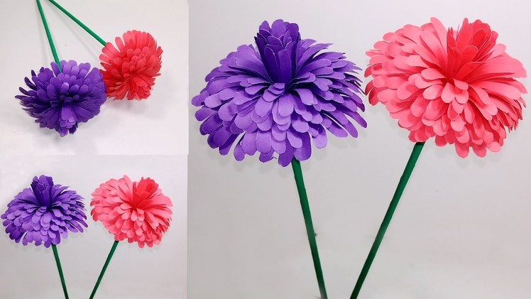 Beautiful Stick Flower Making with Color Paper | Homemade Stick Flower | Jarine's Crafty Creation