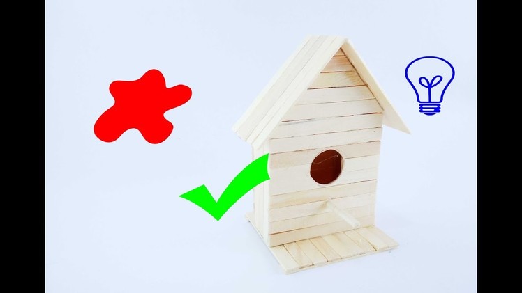 DIY Bird House from Popsicle Sticks