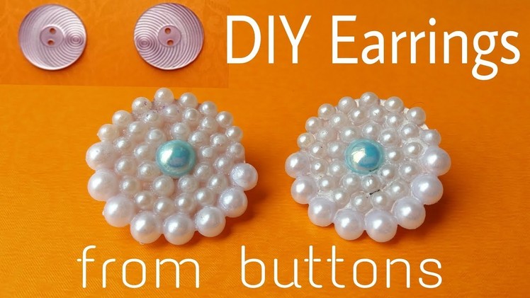 DIY Earrings from Buttons || Handmade Jewellery || Accessories || The Blue Sea Art