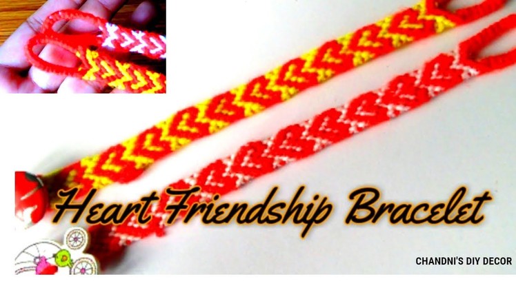 DIY Heart Friendship Bracelet || How To Make Friendship Bracelet at Home || DIY Bracelet Loop ||