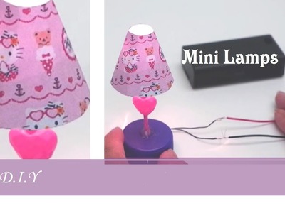 DIY Miniature - Hello Kitty Mini Lamps for dolls (With Working Light)  - DIY