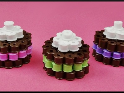 DIY Time Lapse | 3D Perler Beads Small Cakes for Dollhouse | Bügelperlen Puppenhaus Kuchen