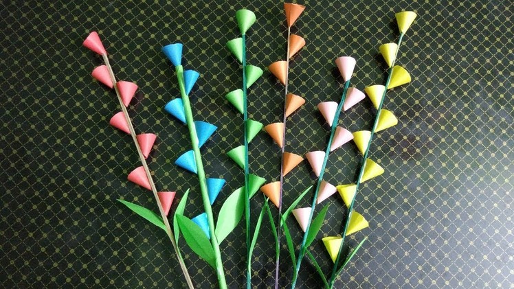 Easy Paper Flower Stick Making for Room Decoration ????????????