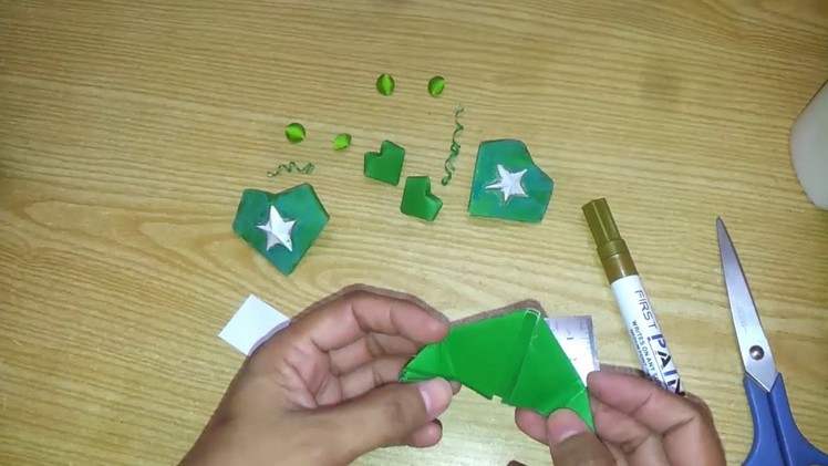 Green Paper Puffy Heart: Origami Paper Art Project For Children for 14 August