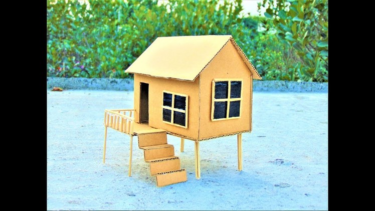 How to make a cardboard house step by step for kids in just 5 minute
