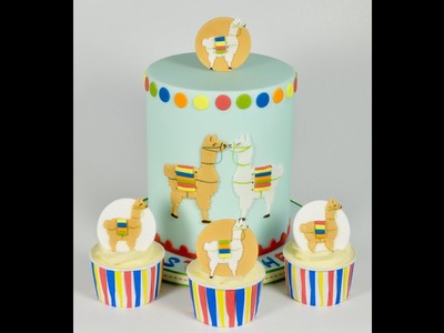 How to make a Llama Sugar Cake and Cupcake Topper  Decorations Designed by Ceri Badham