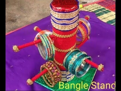 How To Make Bangle Stand with Waste Material.Waste Powder Bottle Reuse Bangle Stand.DIY