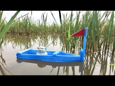 How to make boat from straws | DIY Toy for Kids (Easy & Quick)| HMC Art