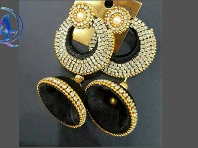 How to make designer fancy earrings || silk thread earrings