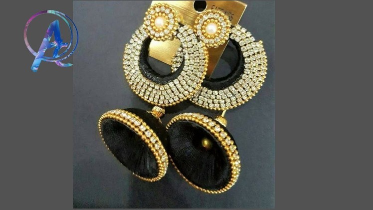 How to make designer fancy earrings || silk thread earrings
