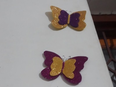 How to Make Easy,Beautiful glitter paper butterflies for wall decoration.कागज की तितली बनाने की विधि