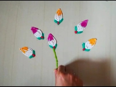 How to make flower pattern rangoli | easy rangoli by Yogita Garud