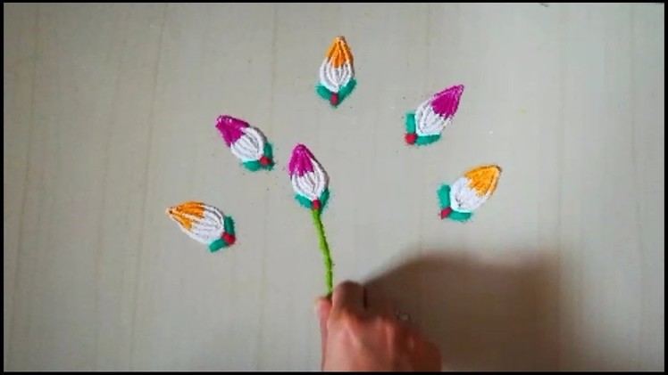 How to make flower pattern rangoli | easy rangoli by Yogita Garud