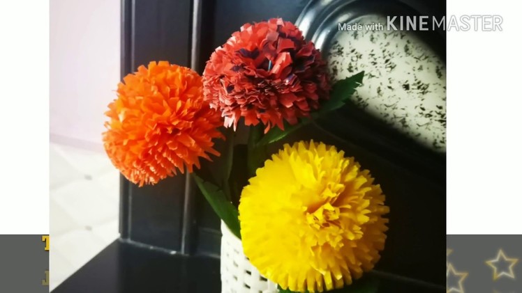 How to make flowers using polythene ! plastic flower decoration