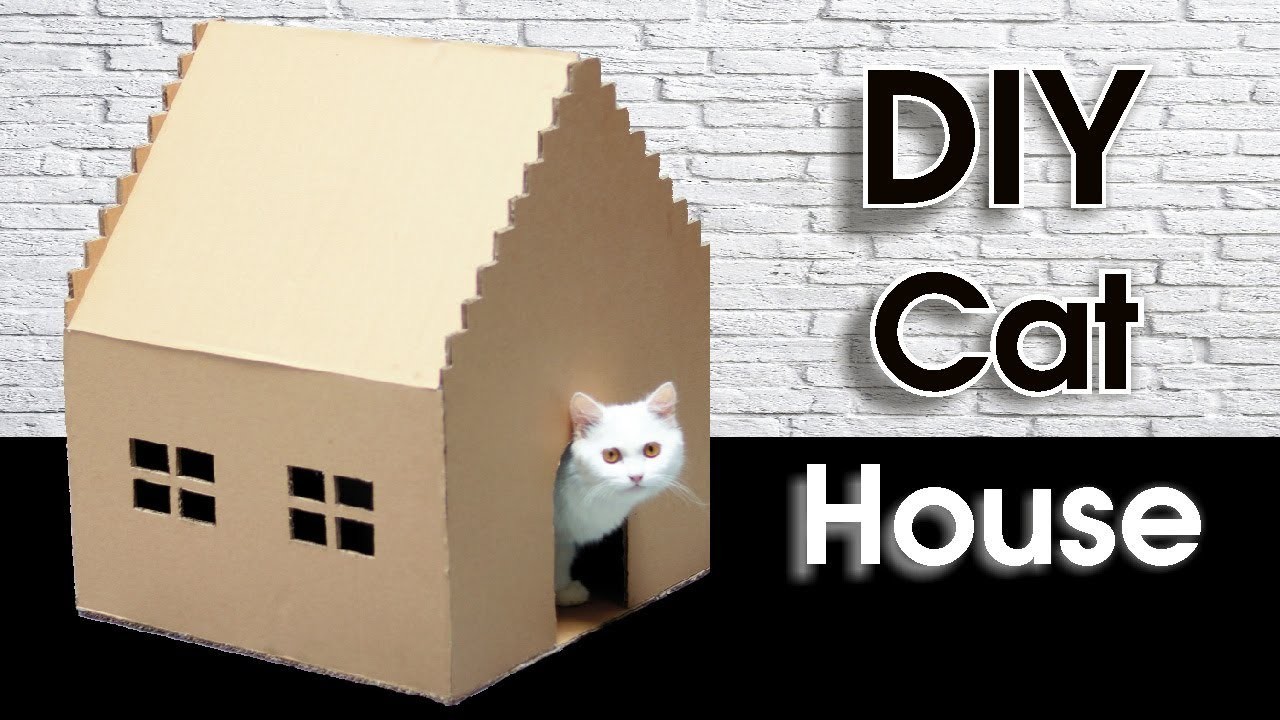 How to Make Kitten Cat Pet House Out of Cardboard at Home 