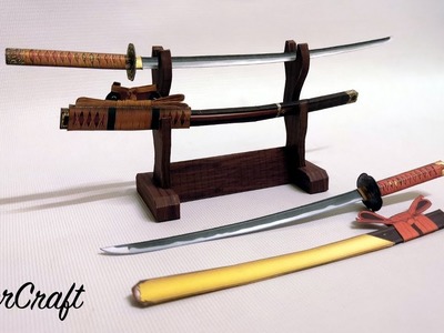 How to make mini Katana Sword PaperCraft. (Japanese Sword 刀)