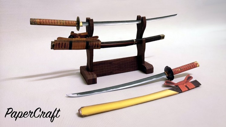 How to make mini Katana Sword PaperCraft. (Japanese Sword 刀)