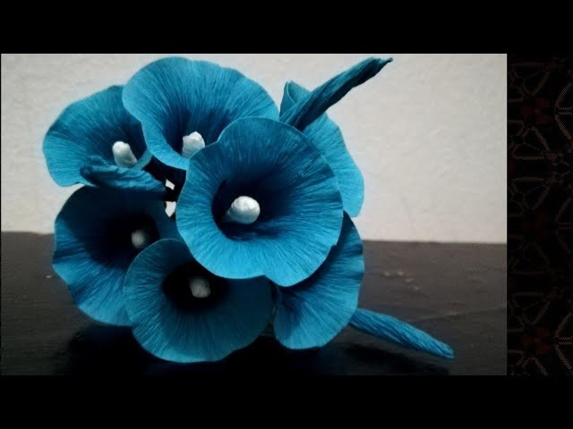 How To Make Morning Glory Flowers From Crepe Paper. Morning Glory Paper Flowers - Malayalam