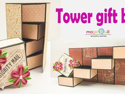 How to make quilled tower gift box tutorial | tower gift box | by Magic Quill