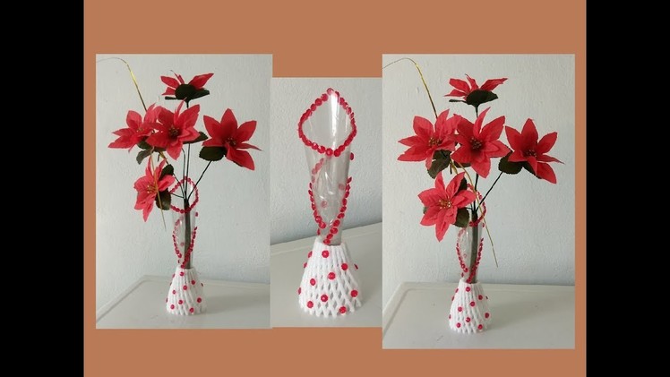 Idéias com garrafa plástica,how to make flower vase with plastic bottle,plastic bottle flower vase