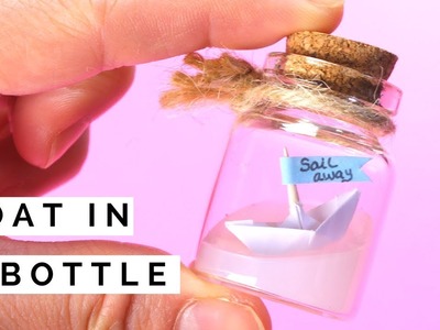Miniature Paper Boat in Bottle - Mini Origami Boat in Glass Bottle, Jar or Vial Crafts (No Resin)