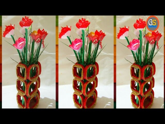 Newspaper flower Vase || Paper Flower Vase || Paper Flowers || flower making || #Girish Shanku