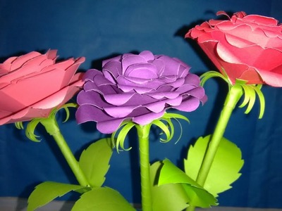 পেপার দিয়ে গোলাপ ফুল wow নাইস আইডিয়া # How to awesome make a paper rose flowers