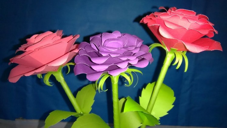 পেপার দিয়ে গোলাপ ফুল wow নাইস আইডিয়া # How to awesome make a paper rose flowers