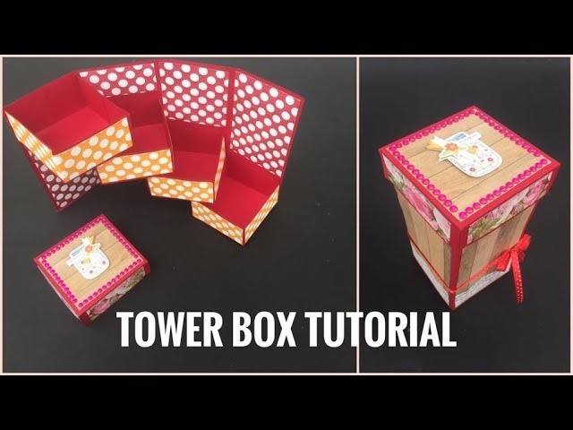 Tower Box Card Tutorial How To Make Tower Box Stepper Box Tower Box Card Soumya Dubey