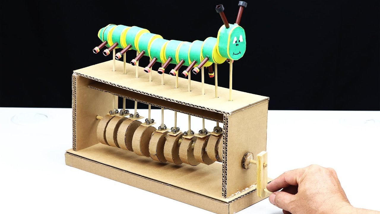 Wow! Amazing DIY Cardboard Caterpillar Automata Toy