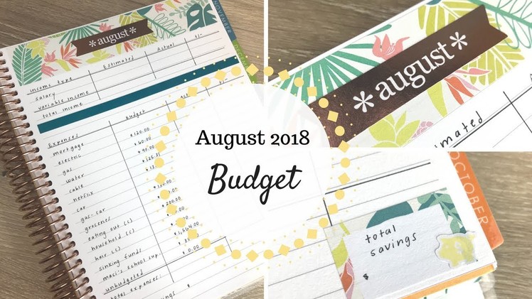 August 2018 Budget | Erin Condren NEW Deluxe Monthly Planner |