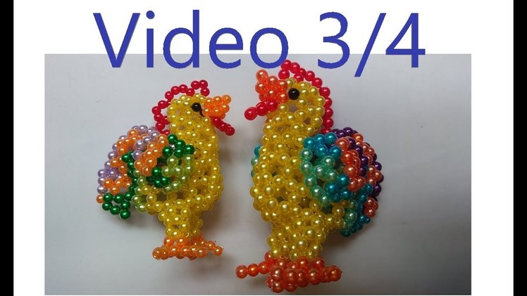 Beads - How to make keychains: rooster 3.4 (con gà trống)