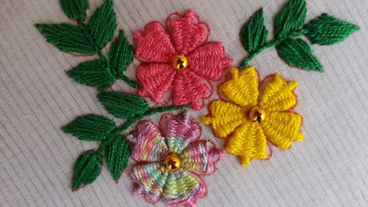 Beautiful flower kadai kamal embroidery design hand embroidery flower