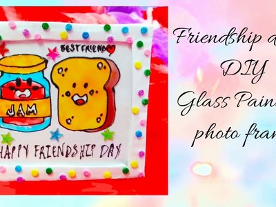 Beautiful handmade gift idea for friendship day.glass painting