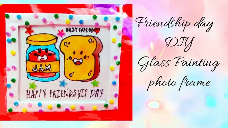 Beautiful handmade gift idea for friendship day.glass painting