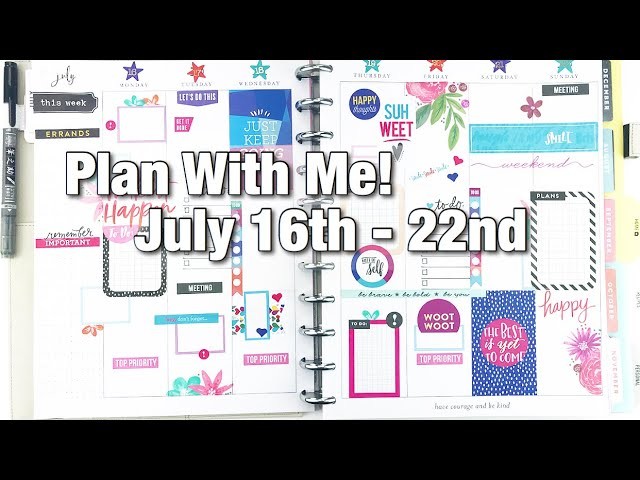 BIG HAPPY PLANNER Plan With Me July 16th-22nd | At Home With Quita