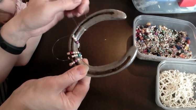 Decorating Horse Shoe with Beads