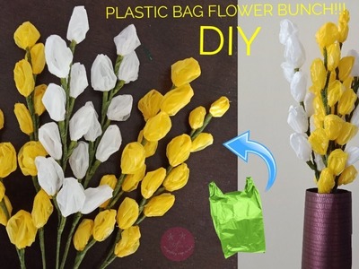 DIY Easy flower sticks using thin plastic or polythene carry bag | flower sticks for vase